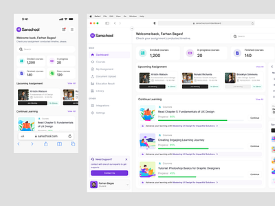 LMS Web Dashboard course courses dashboard e learning ecourse elearning learn learning software lms online courses online educatiion online learning product school study teacher ui uidesign ux web dashboard