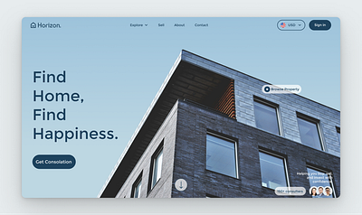 Modern Real Estate Website UI – Find Your Dream Home agentfinder branding buysellhomes homesearch landingpage minimalui moderndesign mortgagecalculator propertylisting realestate ui uiux webdesign