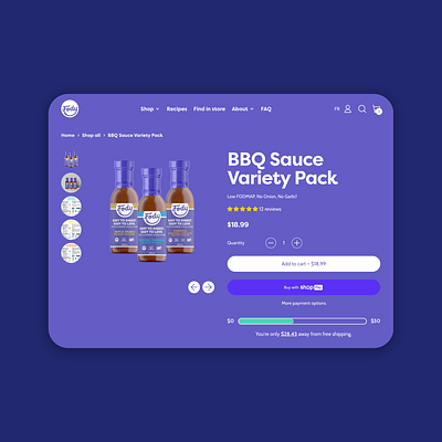 Fody Foods ecommerce grocery gut health health healthy modern pdp purple shopify ui ux