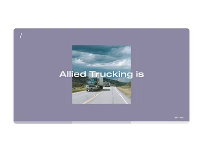 Allied Trucking bold branding loading screen orange purple truck trucking ui ux web design website