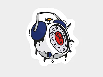 Gradwear alarm clock edgy education grad illustration school sticker