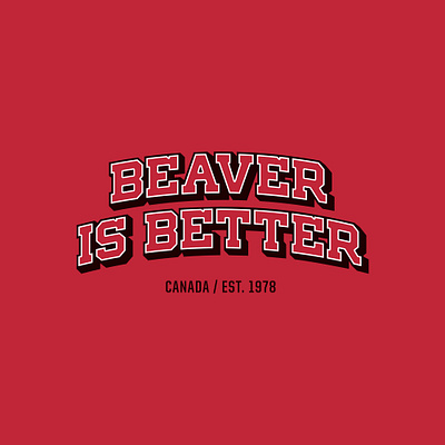 BeaverTails beaver branding canada red retro university lettering vintage