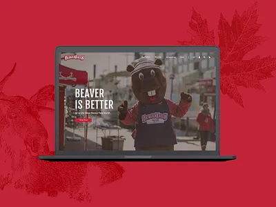 BeaverTails beavertail canada ecommerce homepage illustration maple leaf moose red snack ui ux website