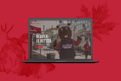 BeaverTails beavertail canada ecommerce homepage illustration maple leaf moose red snack ui ux website