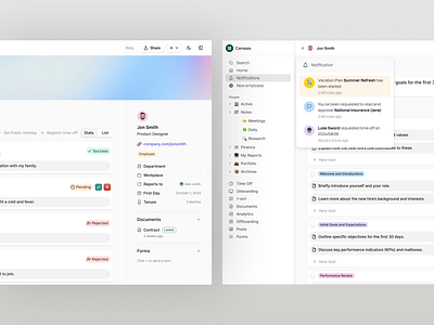 HR - Bring to your workplace cansaas dashboard design employee management hr hr management human resources interface product design productivity saas task ui ux workplace