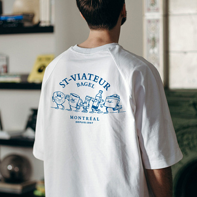 St-Viateur Bagel bagel blue branding coffee mascot merch montreal print st viateur tshirt