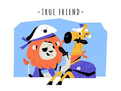 True Friends Illustration animal art cartoon concept costume cover friendship illustration pirate