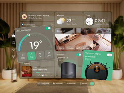 VisionOS - Smart Home applevision dashboard ui uiuxshowcase visionos