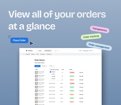 Order tracking for print-on-demand e-comerce webApp design ecommerce order tracking pod print on demand product design track orders ui uiux uxui