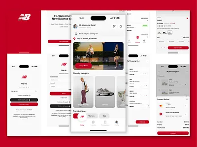 New Balance Shop Concept e commerce shop e commerce shop app e commerce shop concept figma mobile app mobile app design mobile app design concept ui uidesign uidesigner uiux uiuxdesign uiuxdesigner ux uxdesign uxdesigner