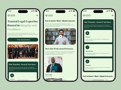 Law Firm Website – Mobile Responsive UI attorney website law firm website lawyer ux legal consultant legal services mobile ui modern law firm responsive web design uiux design user friendly ui