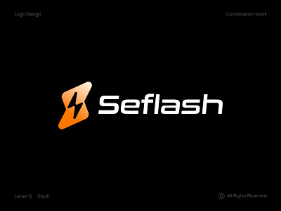 Seflash : Modern S flash Logo Mark abstract logo branding flash s logo letter s flash logo logo logodesigner modern s logo s bolt logo s letter logo s logo s storm logo s thunder logo s volt logo s volt matk se falsh storm logo thunder negative space logo thunder s