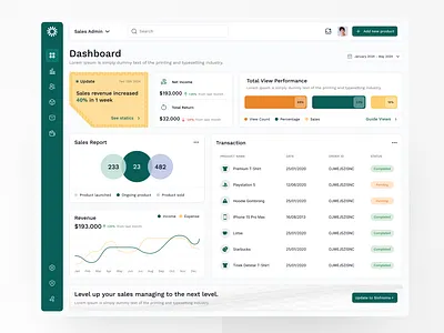 Sales Dashboard Concept Design analytics dashboard design mockup salesdashboard ui user interface ux ux design