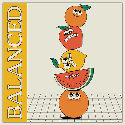 Balanced design illustration typography