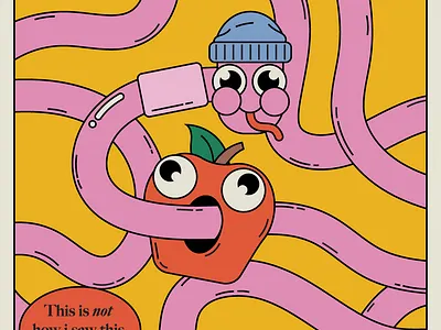Apple and The Worm design illustration typography