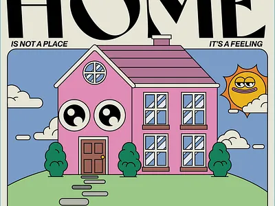Home design illustration typography