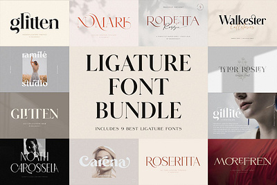 Ligature Font BUNDLE classy font display font elegant font fashion font duo ligature font ligature font bundle ligatures logo font minimalist font modern font modern serif script serif signature social media sophisticated wedding font