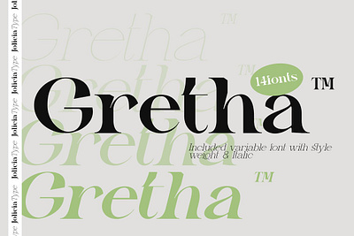 Gretha Family 14 font family aesthetic branding typeface bussines display font good type gretha family 14 font family letter logo type modern font old serif font super family typeface variable font