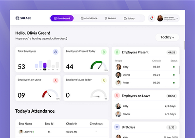 Employee Dashboard UI dashboard design dashboard ui employee dashboard employee leave employee management employeeportal hr dashboard hr dashboard ui leave dashboard leave management salaryslip ui ui ui design ux design workplaceux