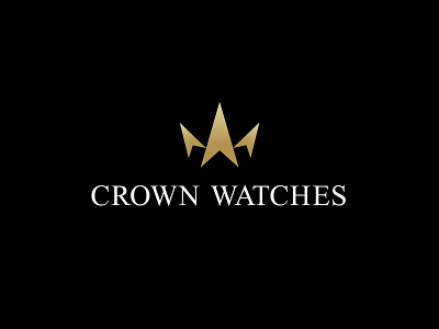 Crown Watches Luxurious Brand Logo brand identity branding crown gold illustration logo design luxurious logo luxury modern simple symbol vector watch watches logo