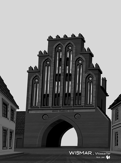 Wassertor, Wismar digital painting digitalart drawing germany gothic illustration wismar