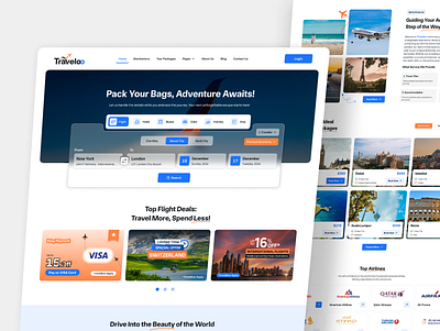 Traveloo - Travel Agency Website digital agency website faq design hero section design landing page mordern ui design new website design travel agency website travel website trendy design ui design ux design