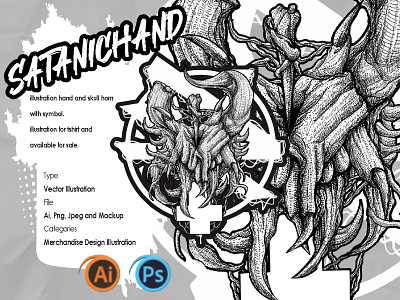 SATANICHAND art artwork creative illustration design detailed digital illustration draw drawing graphic artist graphic design hand hand drawing illustration illustrator inking logo symbol tshirt