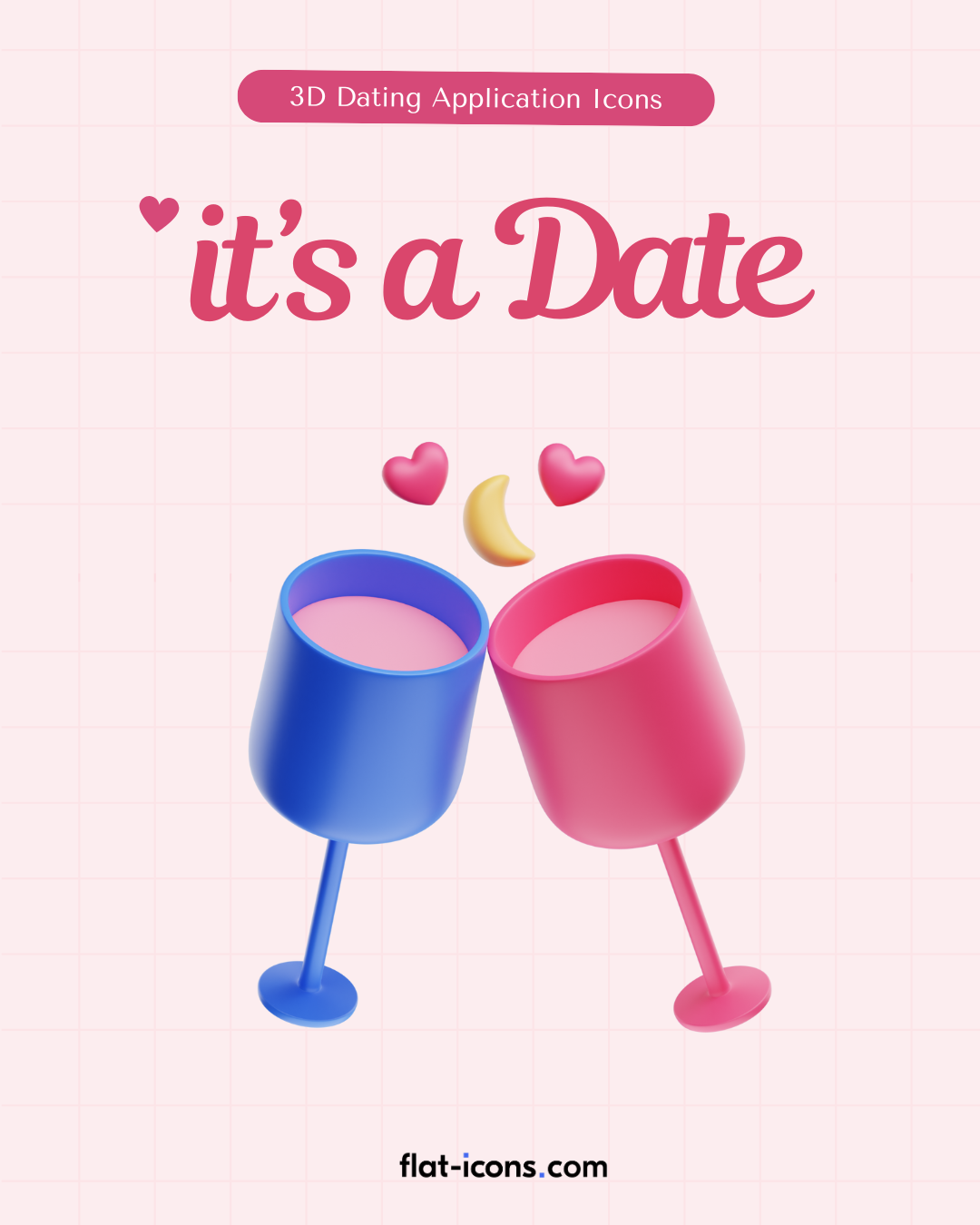 3D Dating App Icon Set 3d branding design graphic design icons illustration logo ui ux