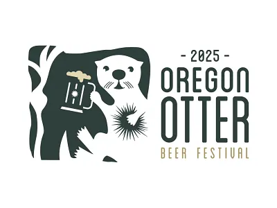 2025 Oregon Otter Beer Festival Logo beer fest beer festival branding elakha alliance graphic design kelp kelp forest logo negative space oregon kelp oregon logo oregon otter oregon state otter otter beer otter logo pacific ocean sea otter sea urchin urchin