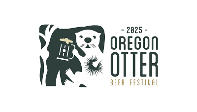 2025 Oregon Otter Beer Festival Logo beer fest beer festival branding elakha alliance graphic design kelp kelp forest logo negative space oregon kelp oregon logo oregon otter oregon state otter otter beer otter logo pacific ocean sea otter sea urchin urchin