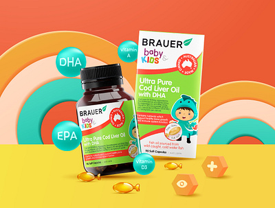 BRAUER advertisement baby brauer dha graphic graphic design illustration kid maket poster vitamin