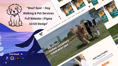 Woof Spot Dog Walker & Pet Services Website Design attractive ui design best website case study case study design dog walker website feature website design pet product website design pet support website pet website design ui uiux uiux case study website case study website design