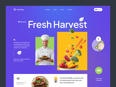 FarmFlow - Website Design delivery farm food delivery fresh food harvest order food order veg ui uidesign veg vegetable website design