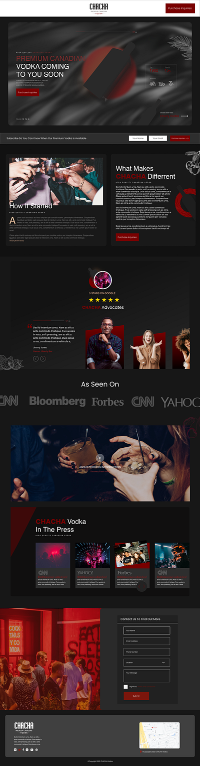 Chacha Vodka UI/UX alcohol entertainment nightclub nightlife ui ux vodka