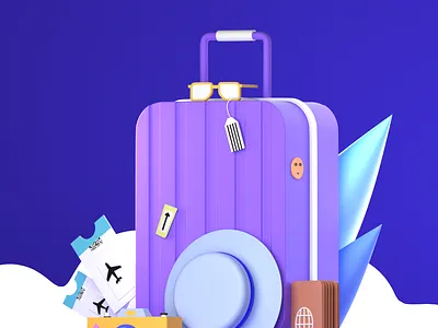 Travel 3D illustration 3d 3d art 3d artwork 3d illustration 3d model 3d modeling artwork branding design graphic design illustration ui