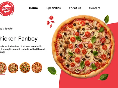 Pizza Hut Chiken Fanboy Poster With Animation slider 3d animation branding logo ui