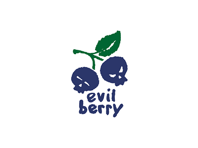 Evil Berry berry blue branch branding color design dribbble eco evil eye graphic design illustration leaf logo logotype plant scull