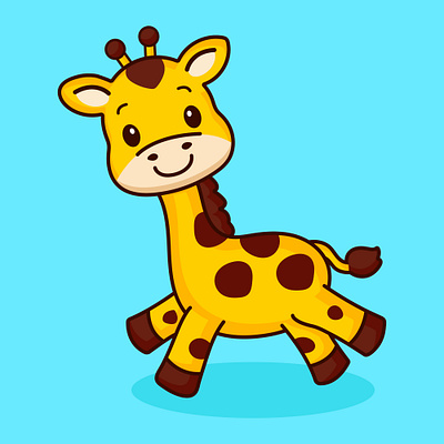 A cartoon giraffe with a happy face art