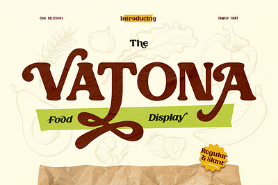 Vatona bold font branding café menu design custom font display font font font design font style food font lettering logo font logo type menu flyer modern packaging product playful font restaurant menu design serif font trend font typeface