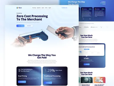 Slice - Finance Payment Service Website blue design finance finance business finance device finance website financial fintech fintech website landing page payment method payment service pos product design slice ui uiux ux web design