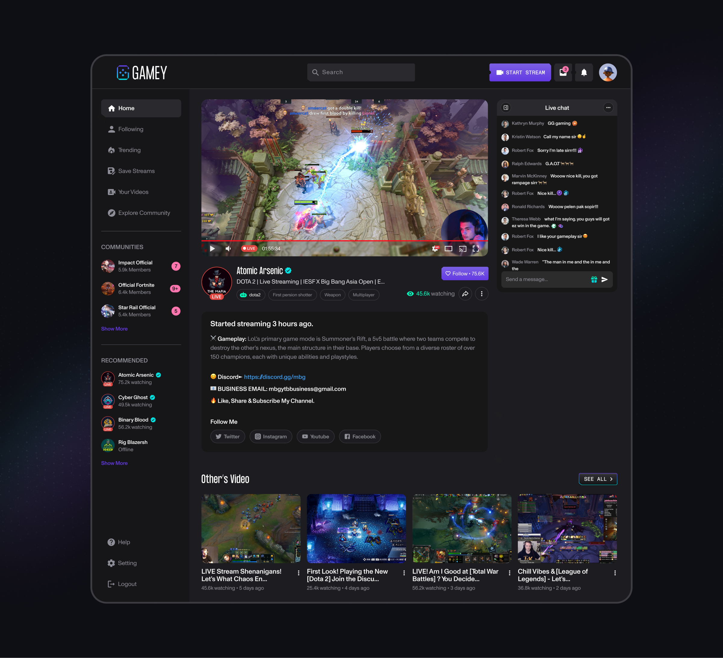 Live Streaming Game App I Gamey app app design branding creative design crypto design design inspiration fintech app game app gamer gaming platform landing page mobile app design product design streaming ui ux video web website design