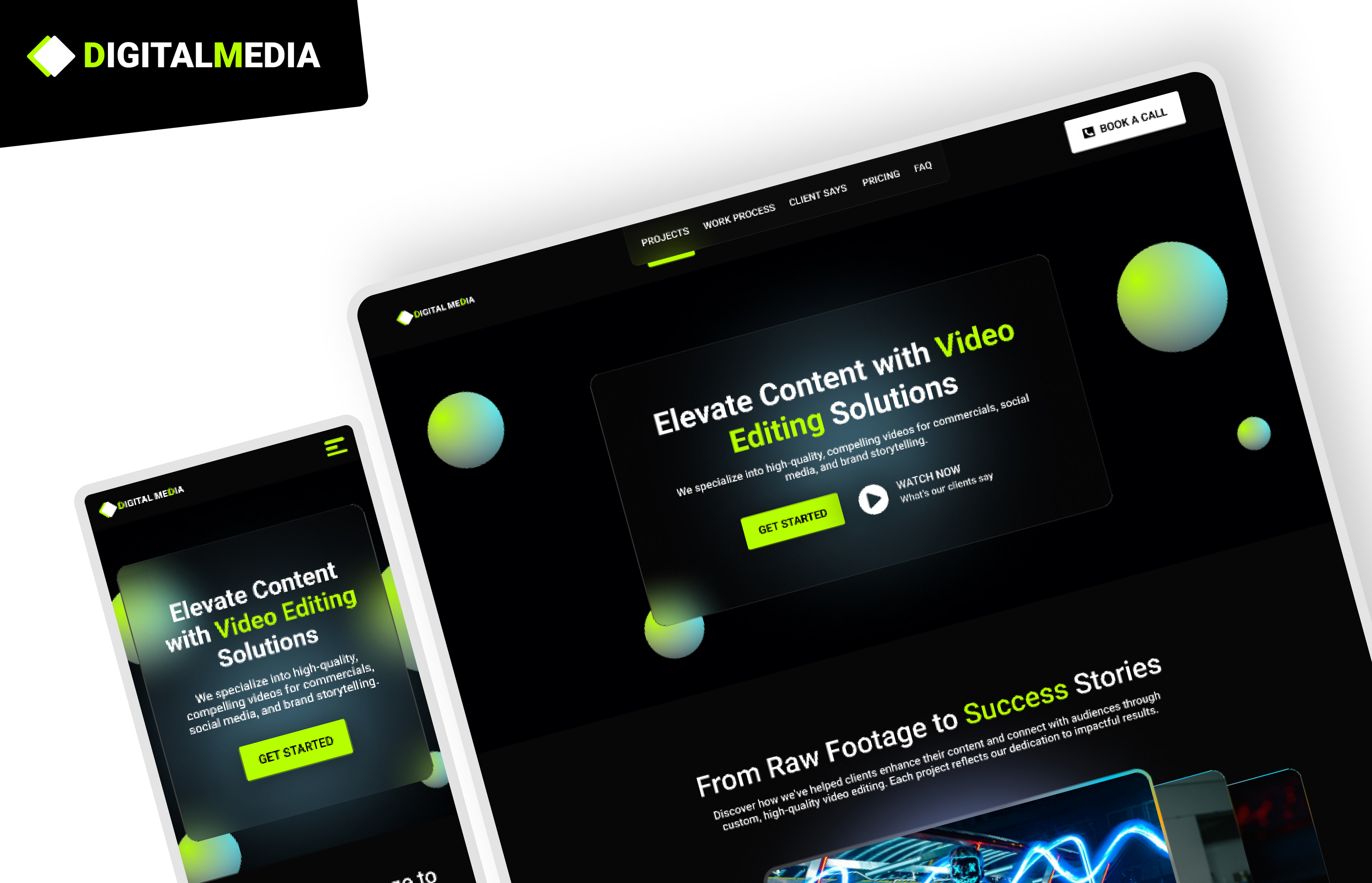 Video Editing Agency's Landing Pages UI-UX Design and serverluxe website design