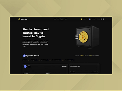 Smart Vaults & Loans UI UX Dashboard Design best dashboard design crypto crypto app crypto dashboard design crypto loans crypto platform crypto vault crypto wallet dashboard dashboard ui finance fintech loan loans saas vault vault bridge vaults web design web3
