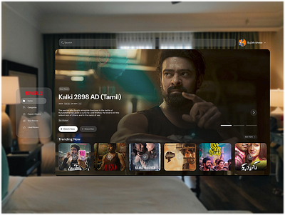 Movieflix - Futuristic AR/VR Movie Concept android apple ar cinema dashboard dark ui dashboard episodes flim ios motion movie movies netflix series spatial stream streaming tv shows vr