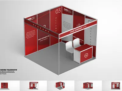 Octanorm Tradeshow Expo Booth Mockup peninsula stand