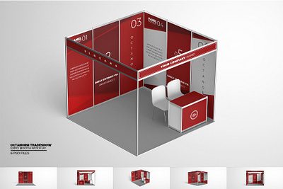 Octanorm Tradeshow Expo Booth Mockup peninsula stand