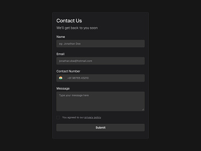 simple contact form✅ design ui