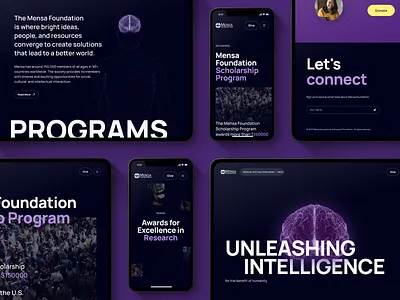 Mensa Foundation 3d animation dark footer glide glide design hero homepage microanimation minimal particles subpage ui ux webdesign website