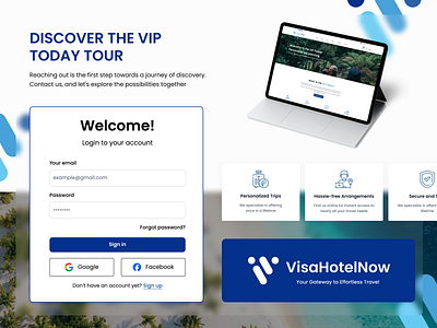 Visa Hotel Now - Travel Website Design subpage travel