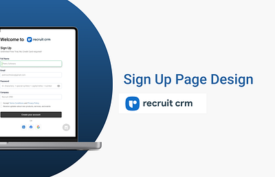 Sign Up Page Design: CRM App create account page create account ui crm crm app crm app design new account onboarding flow sign up sign up page sign up ui sign up ux